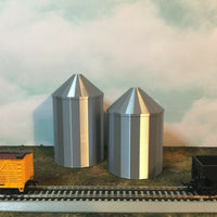 (2) GRAIN SILO SET - HO Scale 1:87 - No Assembly Required - FARM or Industry