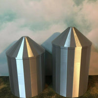 (2) GRAIN SILO SET - O Scale 1:48 - No Assembly Required - FARM Cluster