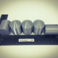 (5) GRAIN SILO SET - N Scale 1:160 - No Assembly Required - FARM Cluster 66mm