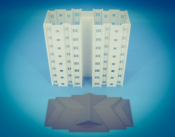 N Scale 1:160 Trackside Apartments/Office Building – Pre-Built 3D Model, No Assembly