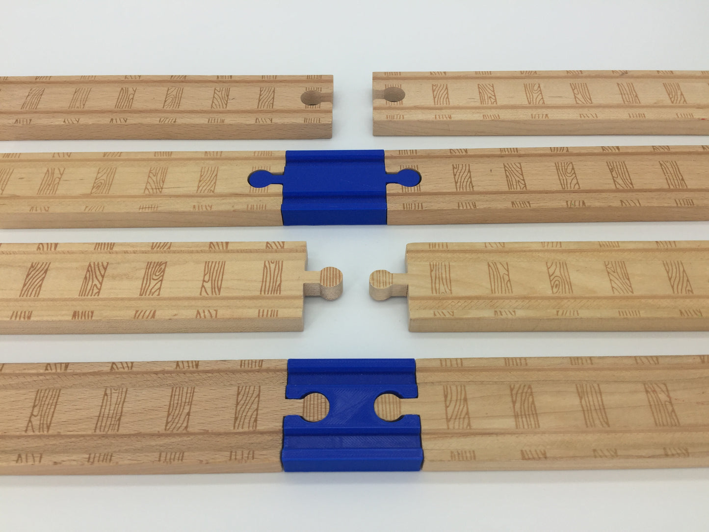 (2) Pack of Wood Track Adapters - Double Male & Double Female
