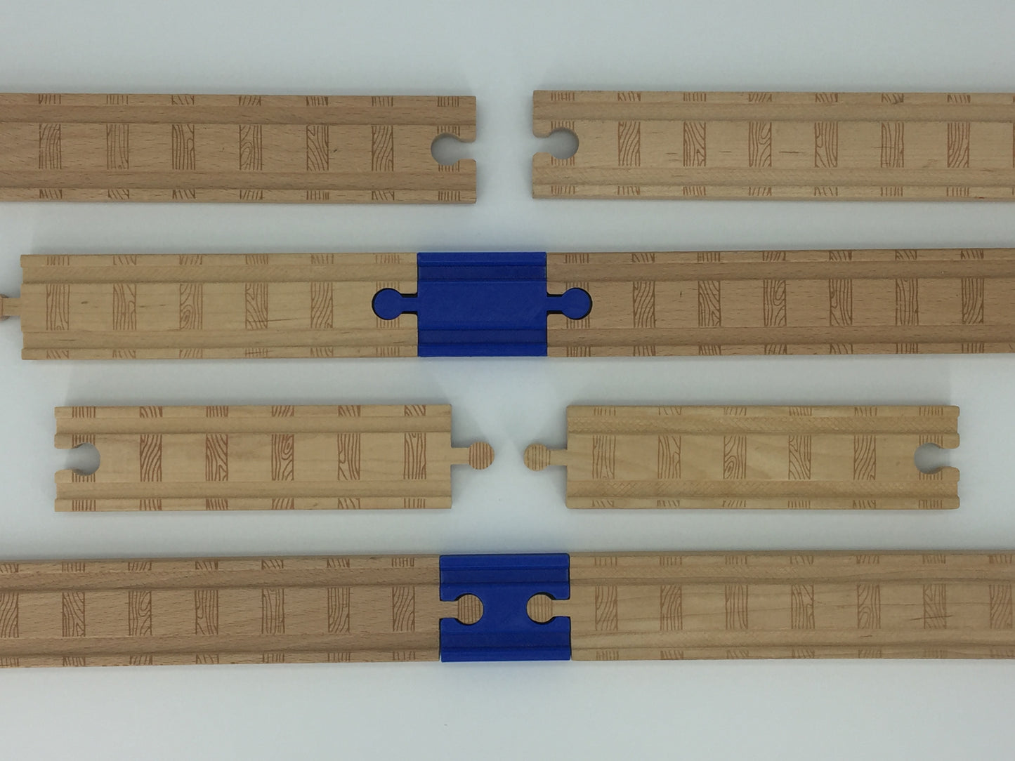 (2) Pack of Wood Track Adapters - Double Male & Double Female