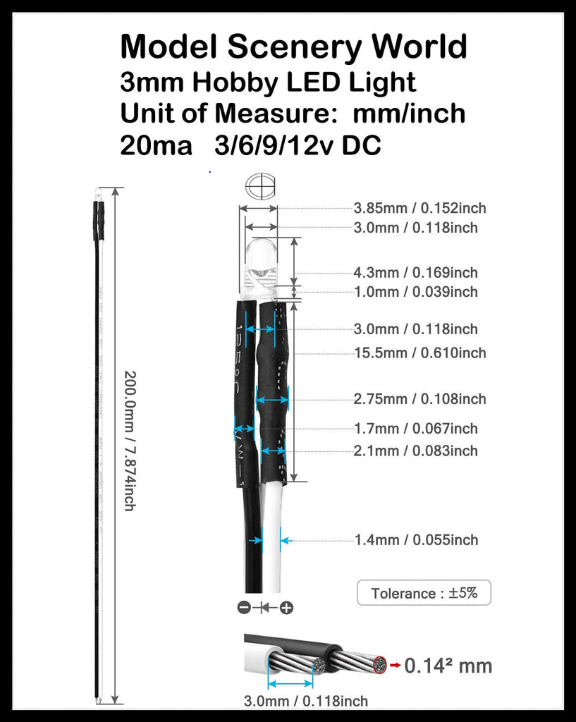 Hobby Led Headlights Blinking or Flashing Pre-Wired Hobby LEDs ~ 3-12 Volt DC ~ Diffused LE ...